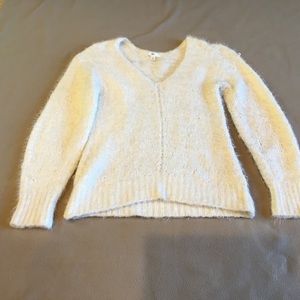Cream v neck sweater